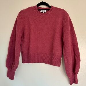 & Other Stories Puffed Cuffed Sleeve Wool Blend Sweater - Berry XS